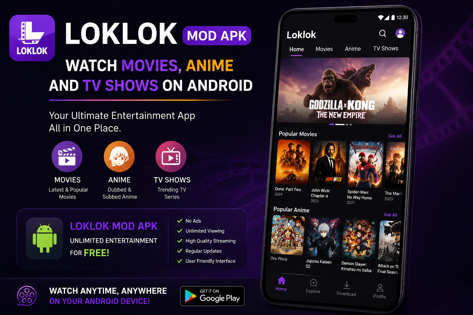 Loklok Mod APK: Watch Movies, Anime and TV Shows on Android
