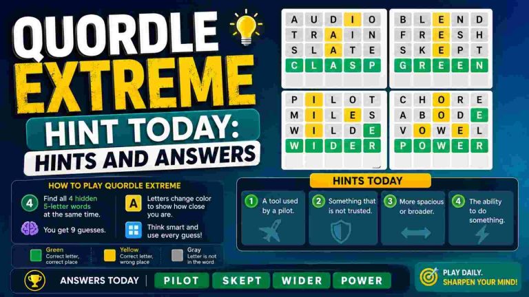Quordle Extreme Hint Today: Hints and Answers